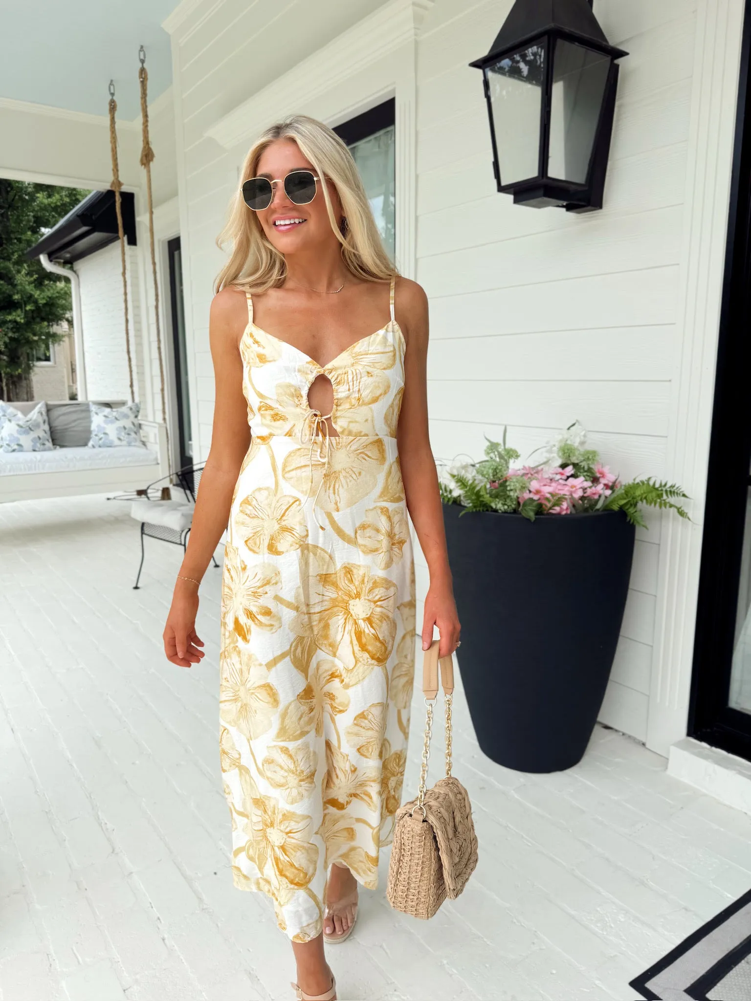 Petals In The Sun Midi Dress sold by Bella Rose boutique