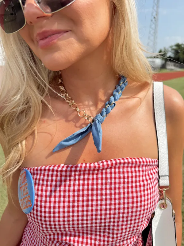 Denim Chain Scarf Necklace made by Canvas Style