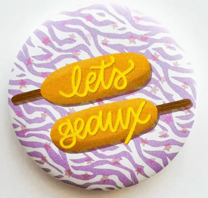 Corndogs Button made by Bella Rose boutique
