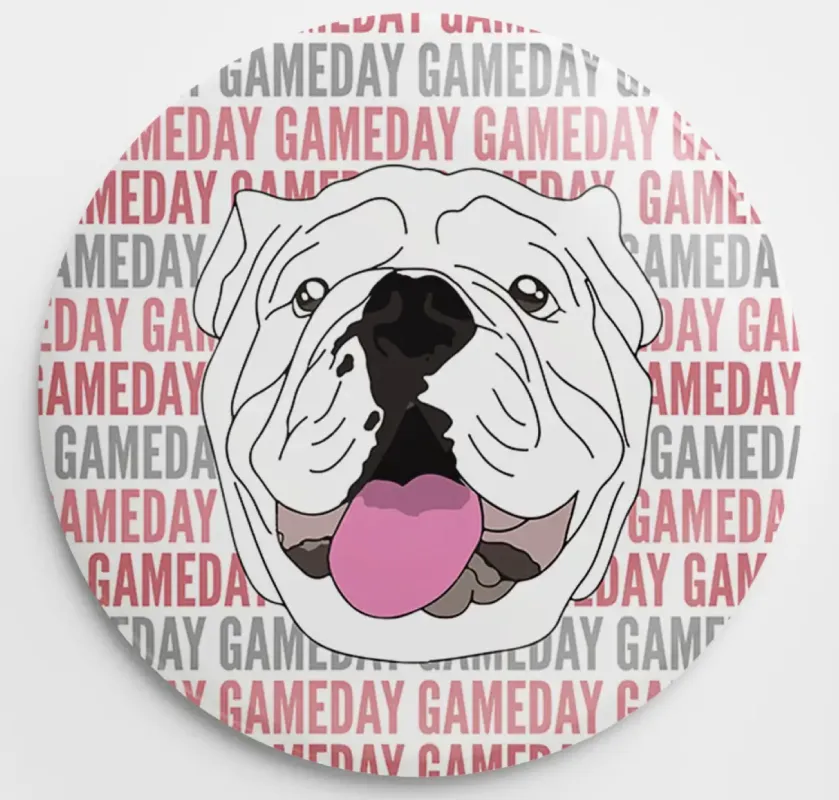 Bulldog Gameday Button made by Bella Rose boutique