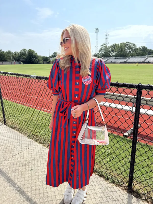 Thoughtfully Yours Stripe Midi Dress made by entro