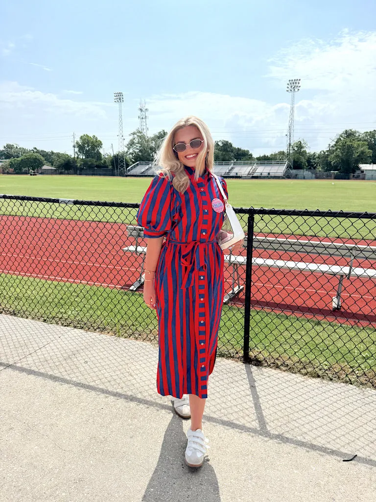 Thoughtfully Yours Stripe Midi Dress sold by Bella Rose boutique product image thumbnail 3