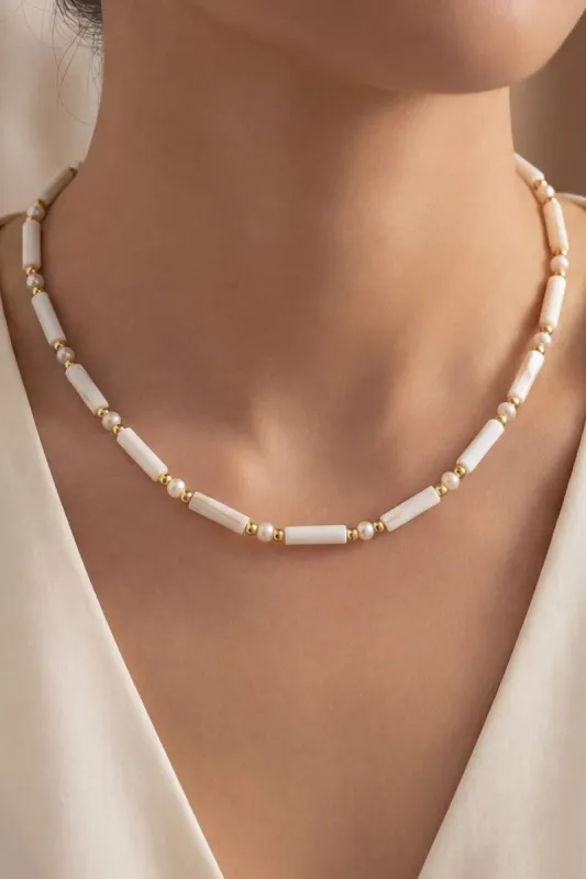 Tube Beaded Necklace made by Fame Accessories