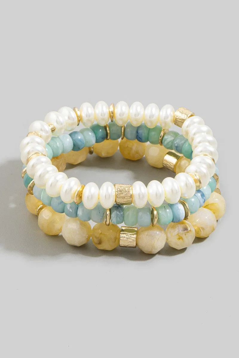 Mixed Stone And Pearl Stretch Bracelets sold by Bella Rose boutique product image thumbnail 3