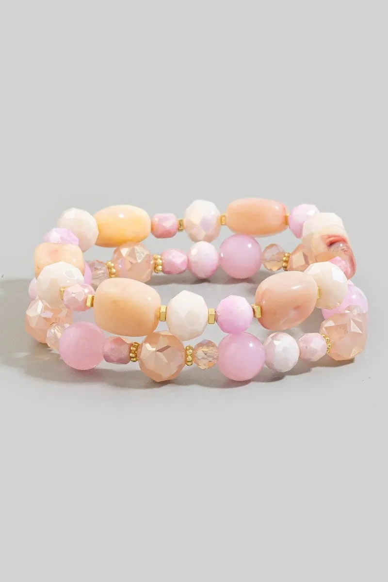 Mixed Bead Stretch Bracelet Set sold by Bella Rose boutique