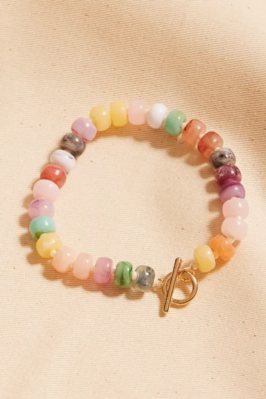 Marble Beaded Toggle Bracelet made by Fame Accessories