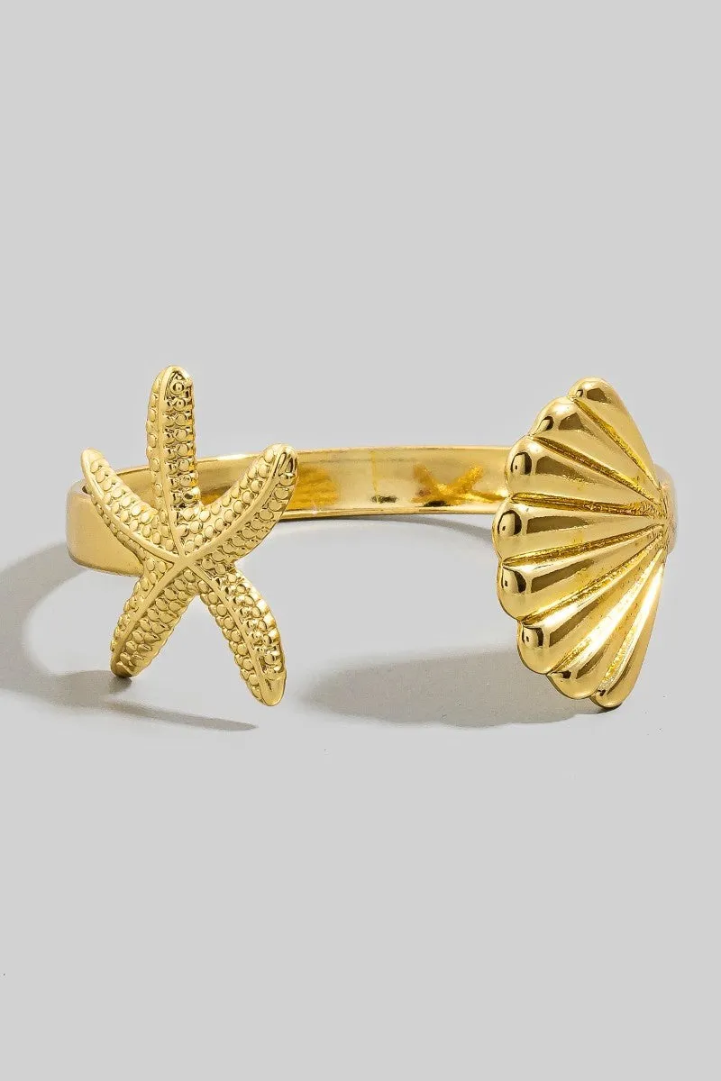 Starfish & Seashell Cuff Bracelet sold by Bella Rose boutique product image thumbnail 2