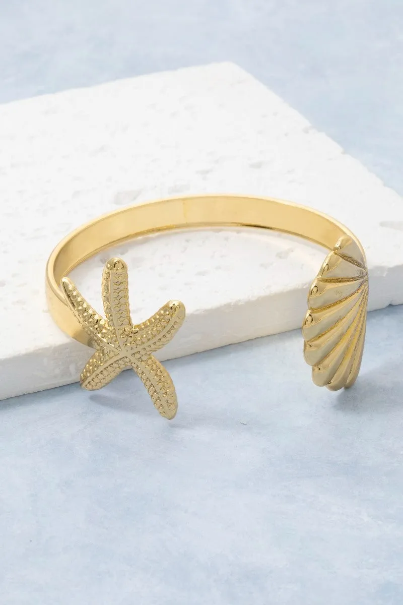 Starfish & Seashell Cuff Bracelet sold by Bella Rose boutique product image thumbnail 3