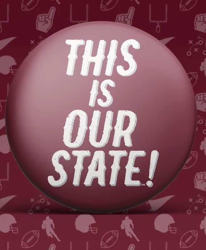 This is Our State MSU Gameday Button made by Bella Rose boutique