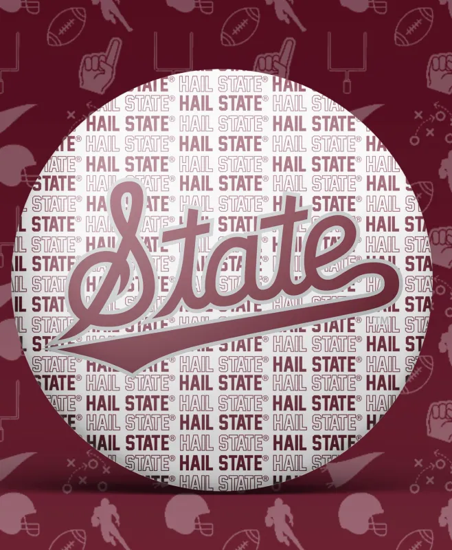 Retro State Script Gameday Button made by Bella Rose boutique