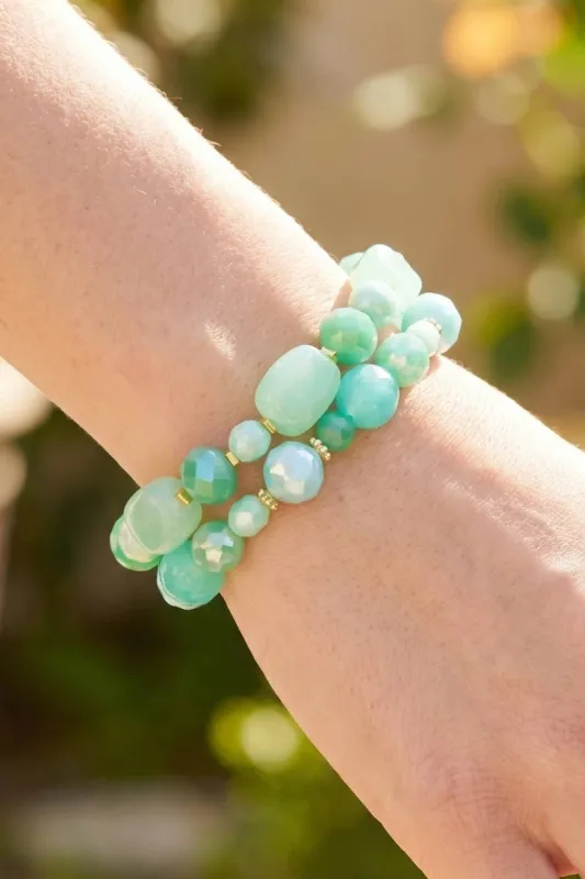 Mixed Bead Stretch Bracelet Set made by Fame Accessories