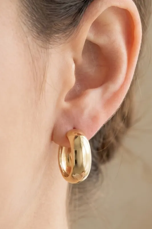 Chunky Dome Huggie Hoops made by Fame Accessories
