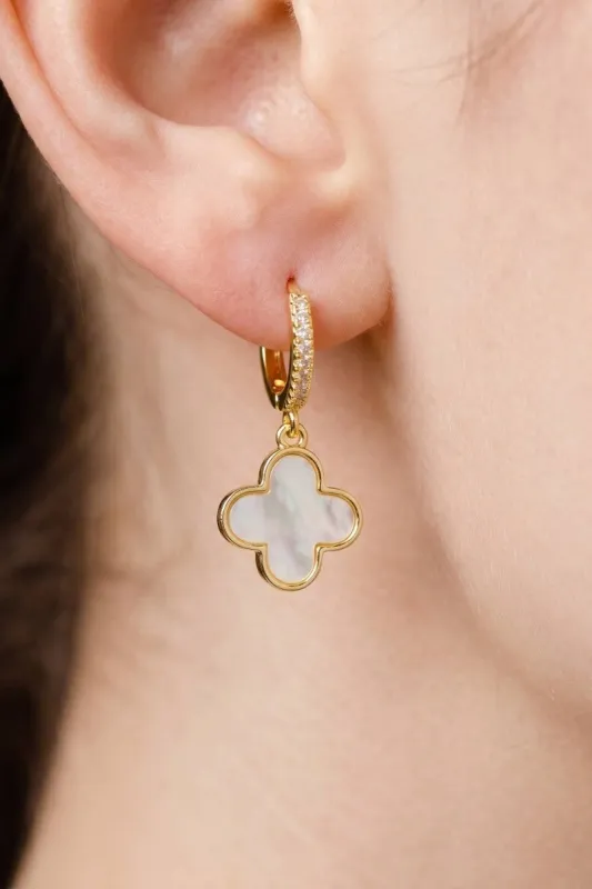 Clover Huggie Hoop Earrings made by Fame Accessories