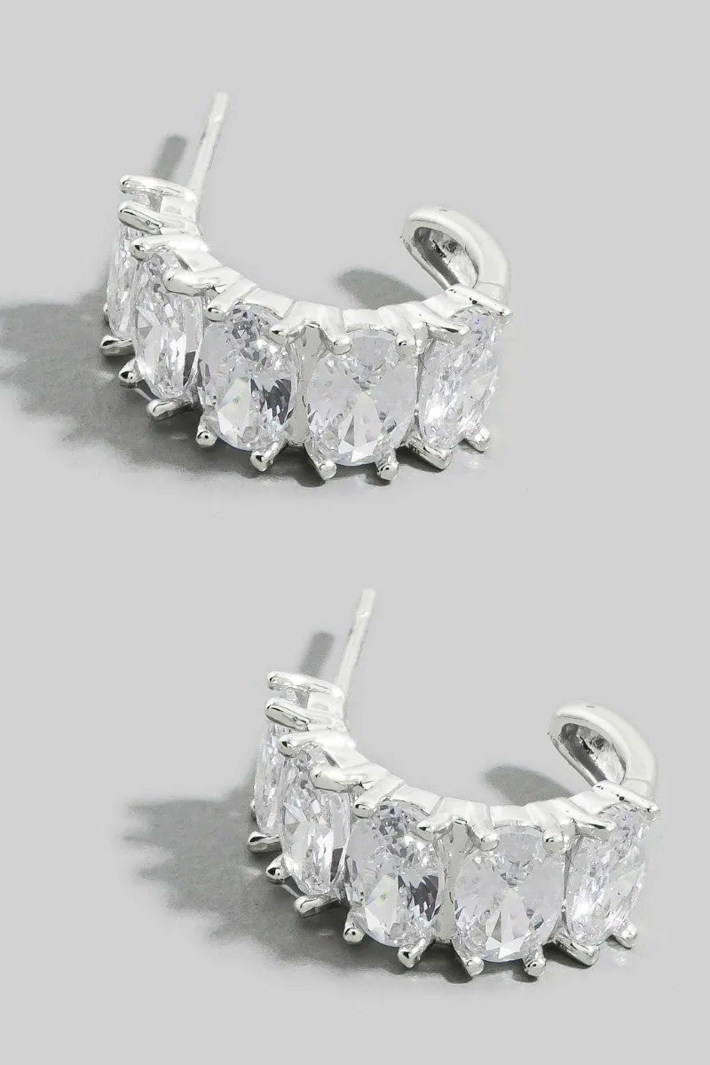Oval Tennis Hoop Earrings sold by Bella Rose boutique