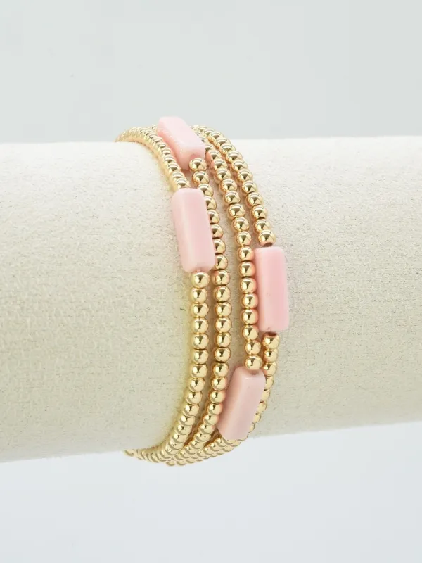 Stone Accent Stretch Bracelet Set made by Fame Accessories