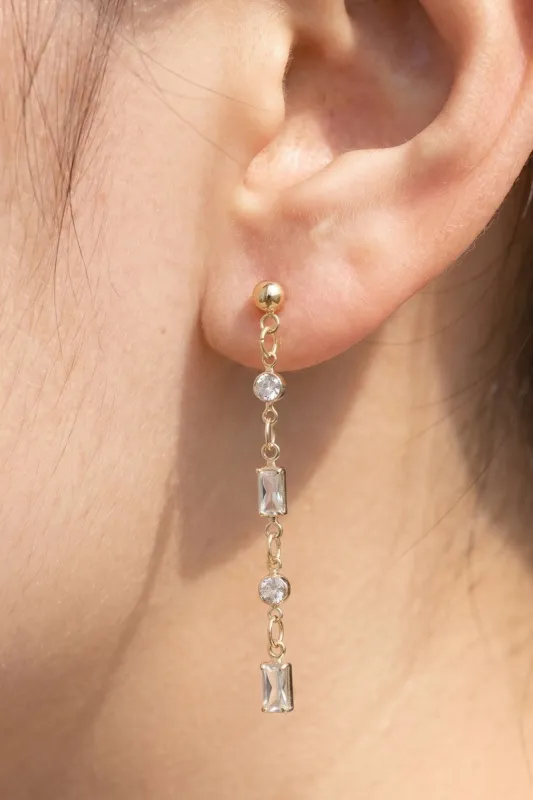 Mixed Rhinestone Chain Drop Earrings made by Fame Accessories