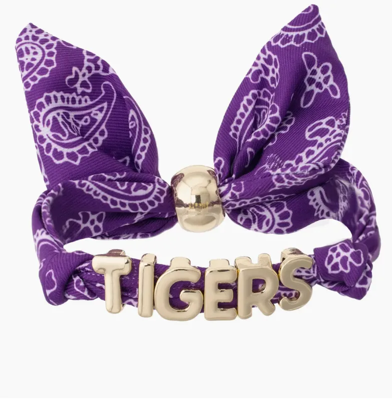 Clemson Tigers Bandana Slider Bracelet made by Bella Rose boutique