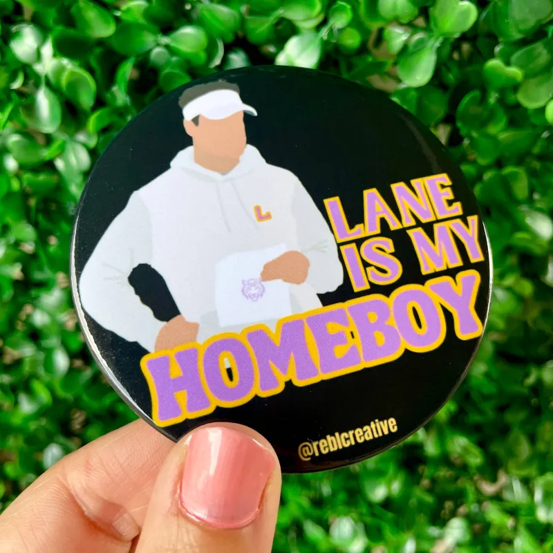 Homeboy - Lane - Game Day Button 3” made by Bella Rose boutique