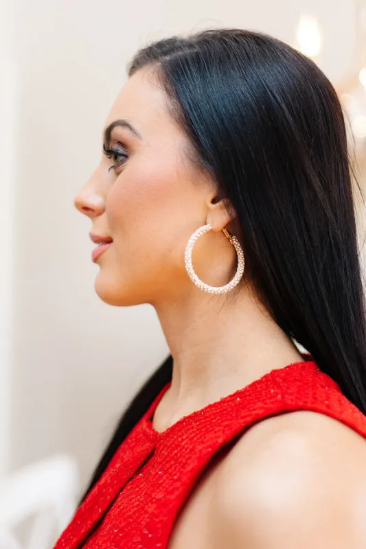 55MM Crystal Embellished Hoop Earrings sold by Bella Rose boutique
