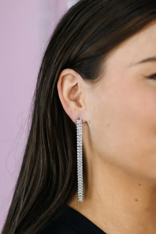 Crystal Row Embellished Drop Earrings made by Bella Rose boutique