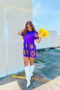 The Tiger Sequin Dress sold by Bella Rose boutique
