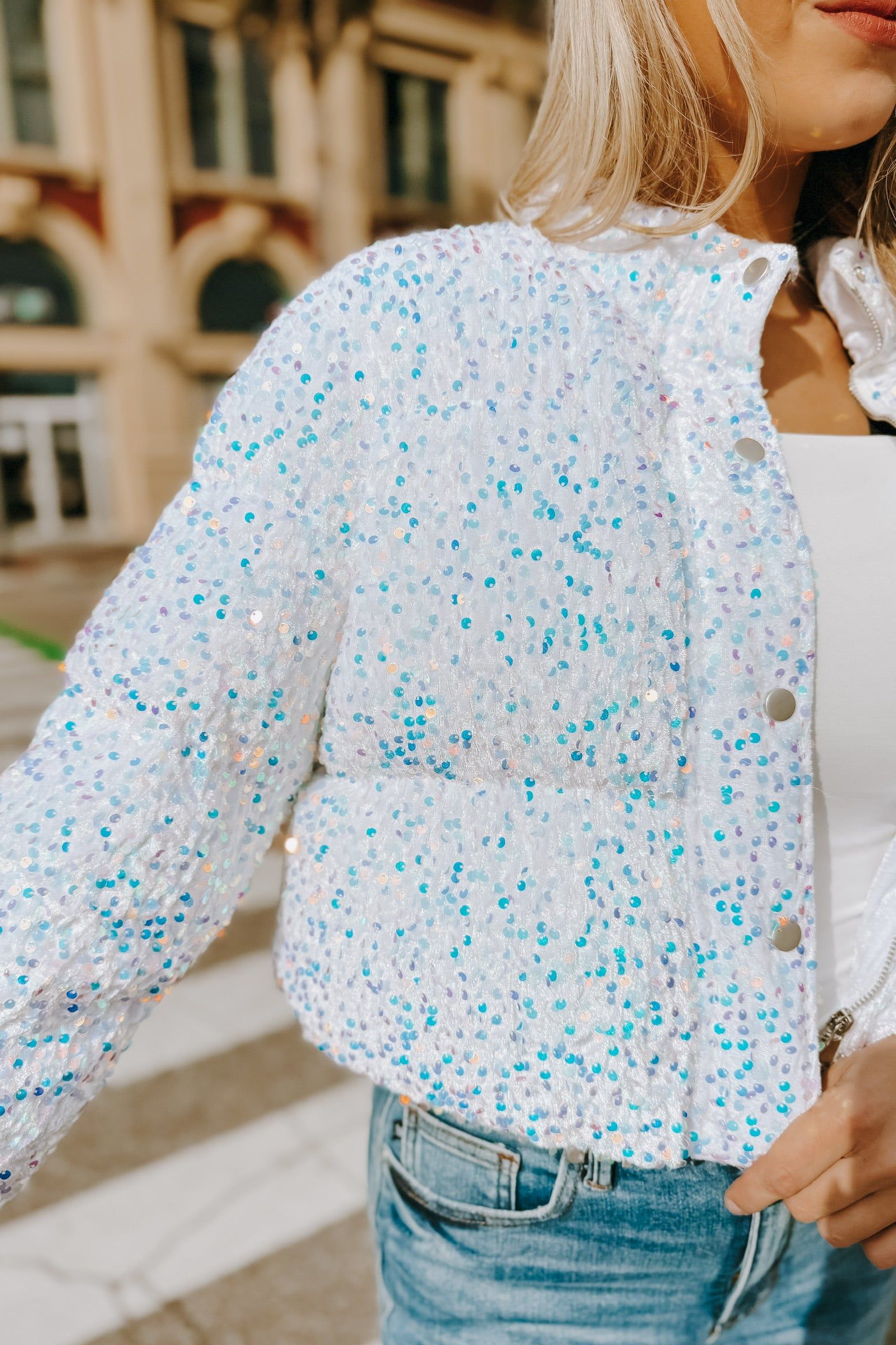 Undoubtedly Cute Sequin Puffer Jacket sold by Bella Rose boutique product image thumbnail 4
