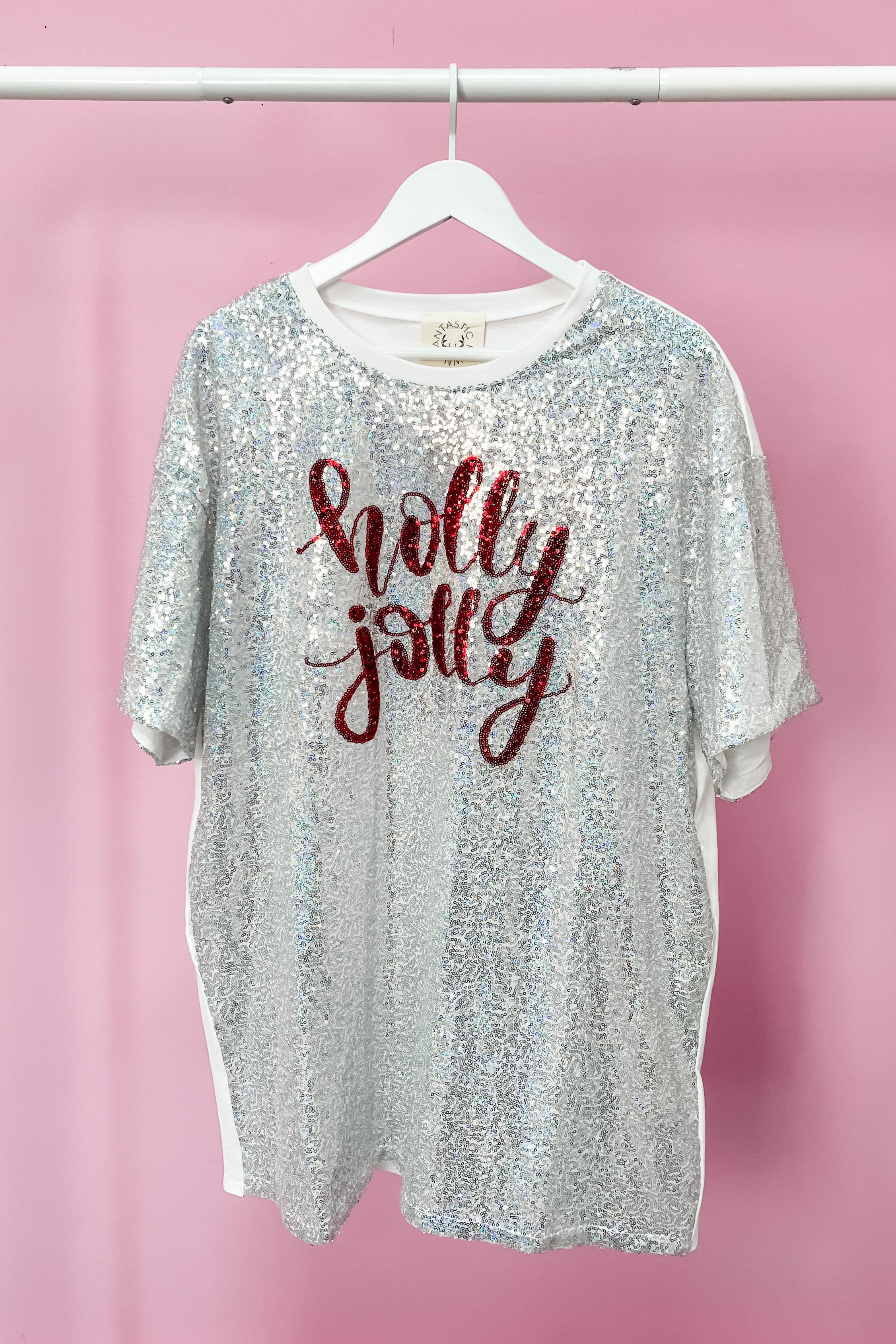 The Jolly Sequin T-Shirt Dress sold by Bella Rose boutique product image thumbnail 5