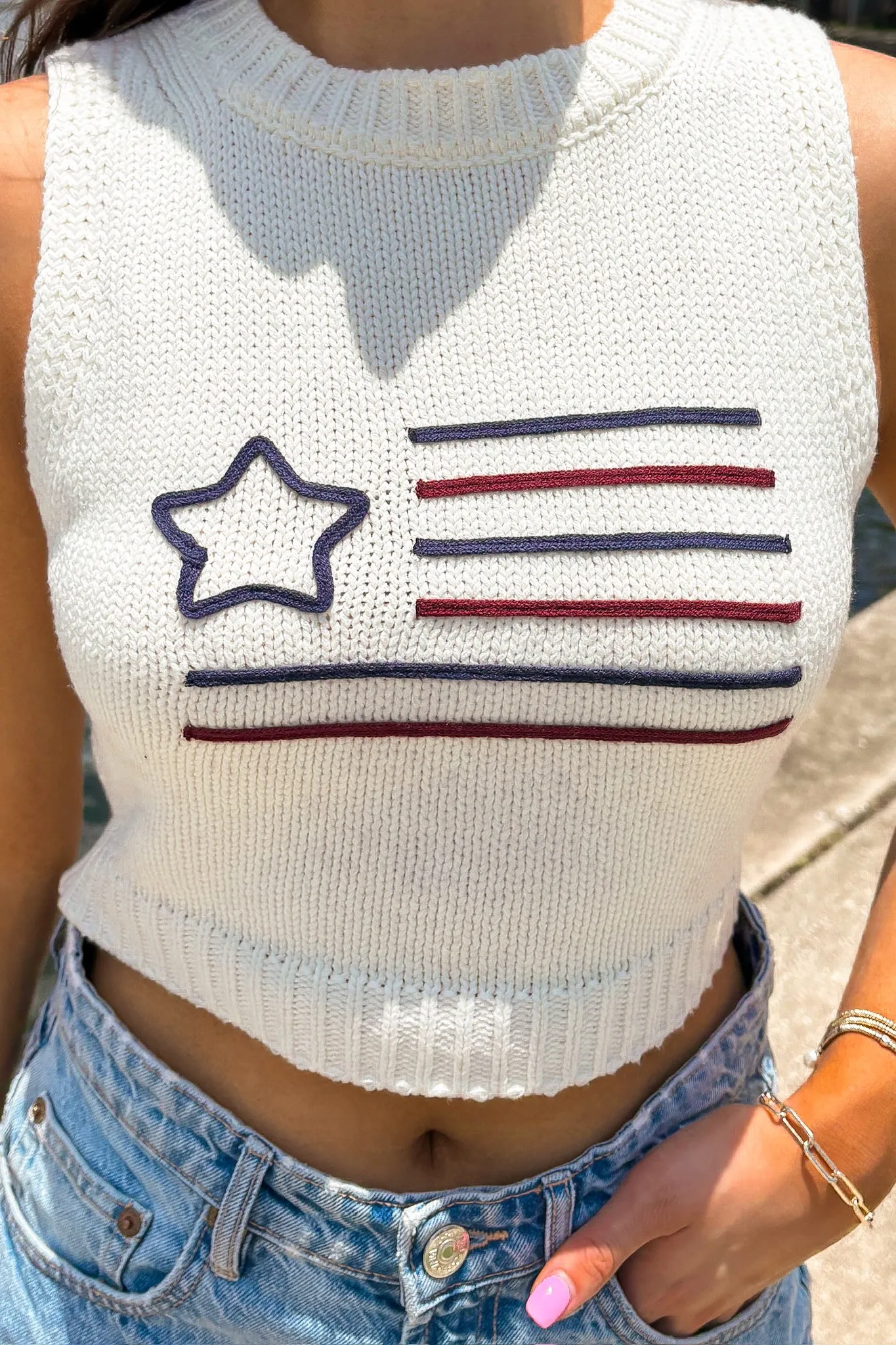 Stand For Freedom Flag Print Crop Top sold by Bella Rose boutique product image thumbnail 2