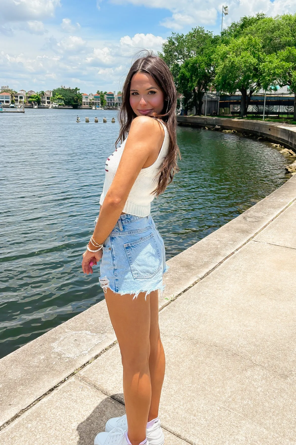 Stand For Freedom Flag Print Crop Top sold by Bella Rose boutique product image thumbnail 4