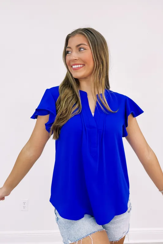 Simple Questions Top (LAST ONE - SIZE LARGE) sold by Bella Rose boutique
