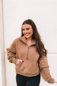 Worry Less Half Zip Pullover sold by Bella Rose boutique