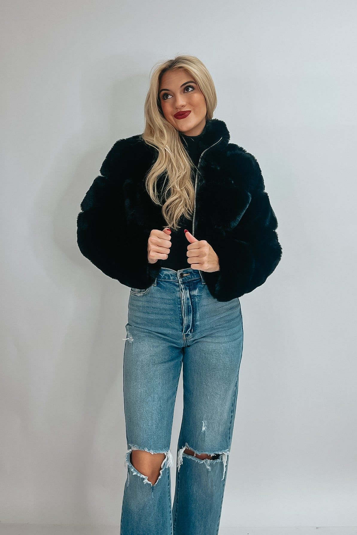 Glam Attitude Faux Fur Jacket sold by Bella Rose boutique product image thumbnail 2