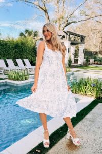 Summer In Paris Floral Print Dress sold by Bella Rose boutique