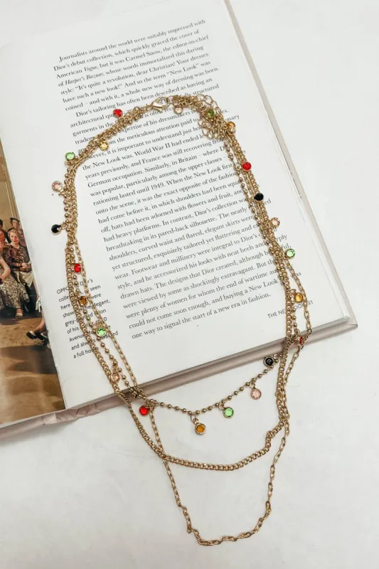 Glam Team Triple Layered Necklace sold by Bella Rose boutique