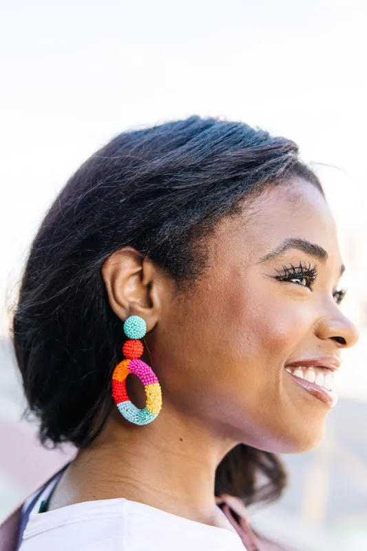 Seed Bead Ball & Hoop Earrings sold by Bella Rose boutique