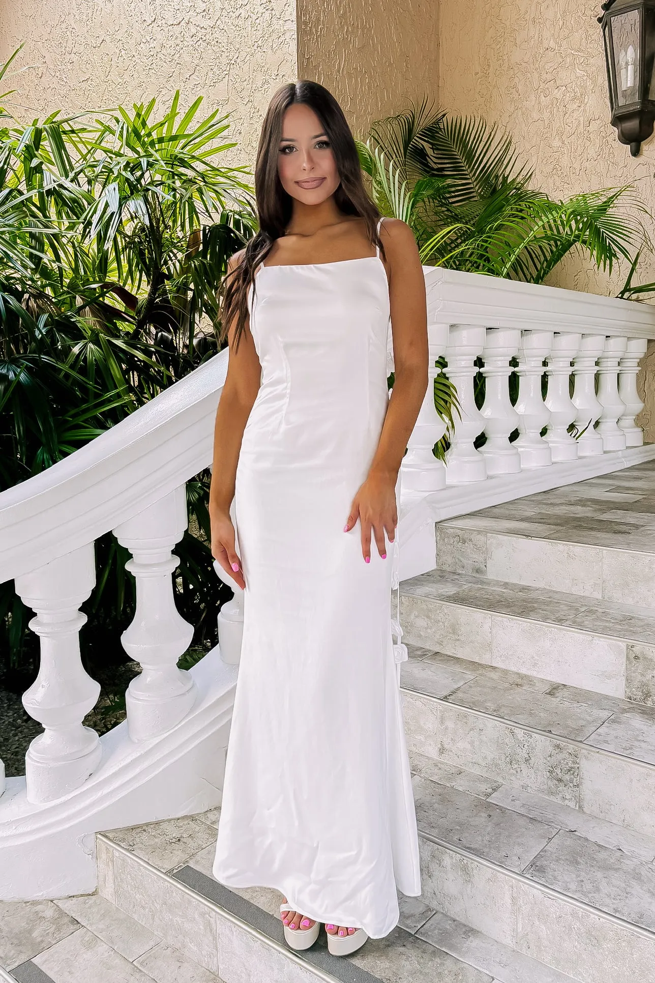 Dangerously Beautiful Satin Maxi Dress sold by Bella Rose boutique