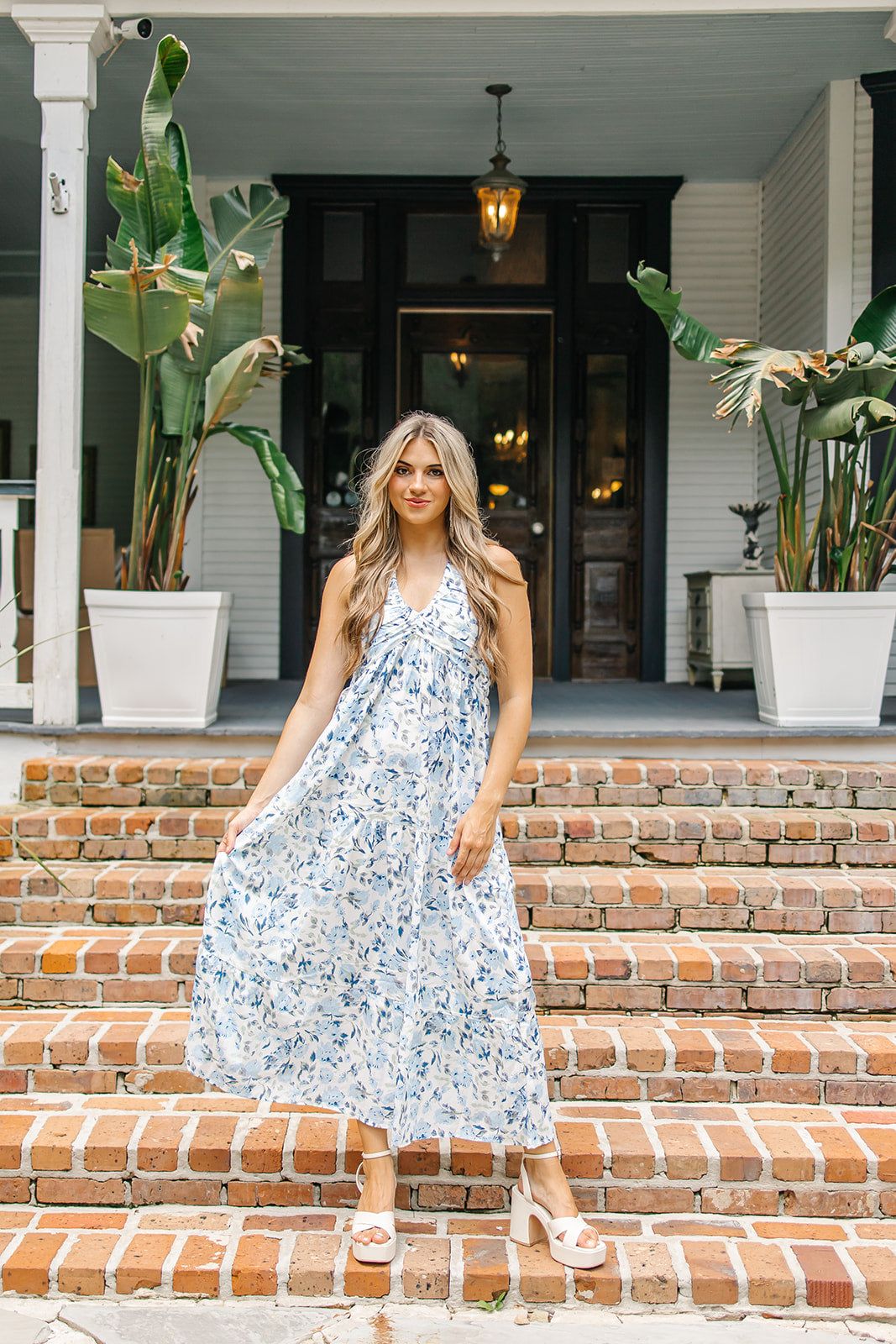 Delicate Floral Maxi Dress sold by Bella Rose boutique