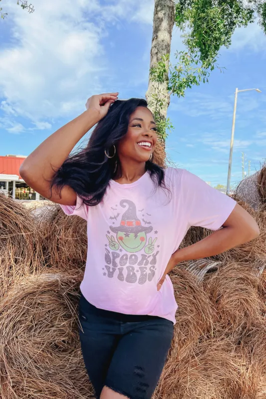 Spooky Vibes Graphic Top (LAST ONE - SIZE LARGE) sold by Bella Rose boutique