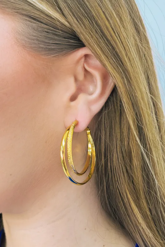 RESTOCK: Alter Ego Two Row Hoop Earrings sold by Bella Rose boutique