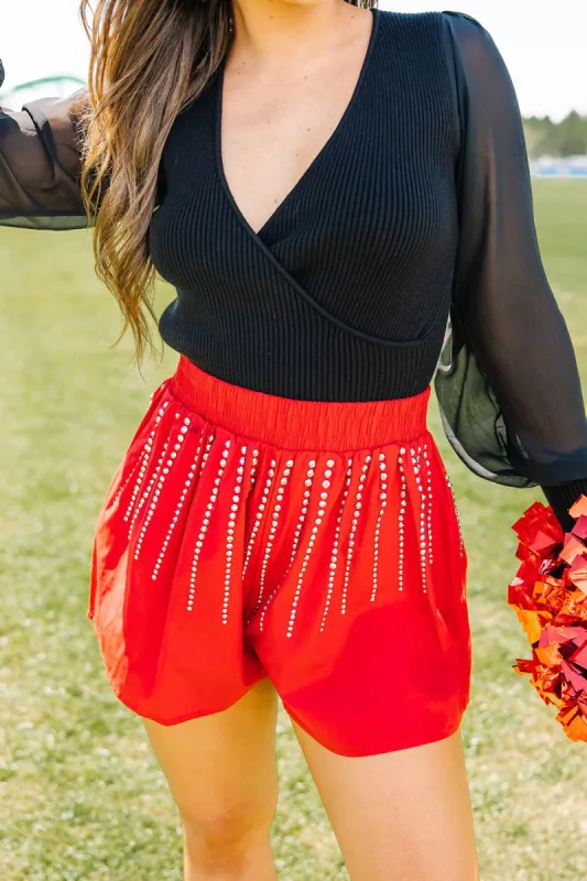 QUEEN OF SPARKLES: Cheer Them On Embellished Shorts (LAST ONE - SIZE MEDIUM) sold by Bella Rose boutique