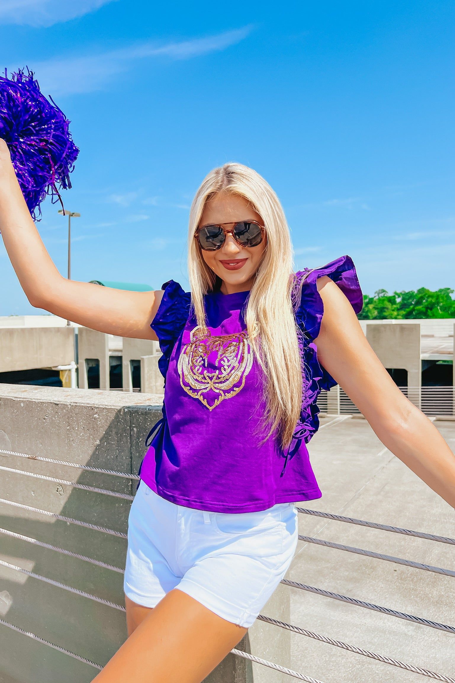 Ruffle Sleeve Sequin Top sold by Bella Rose boutique