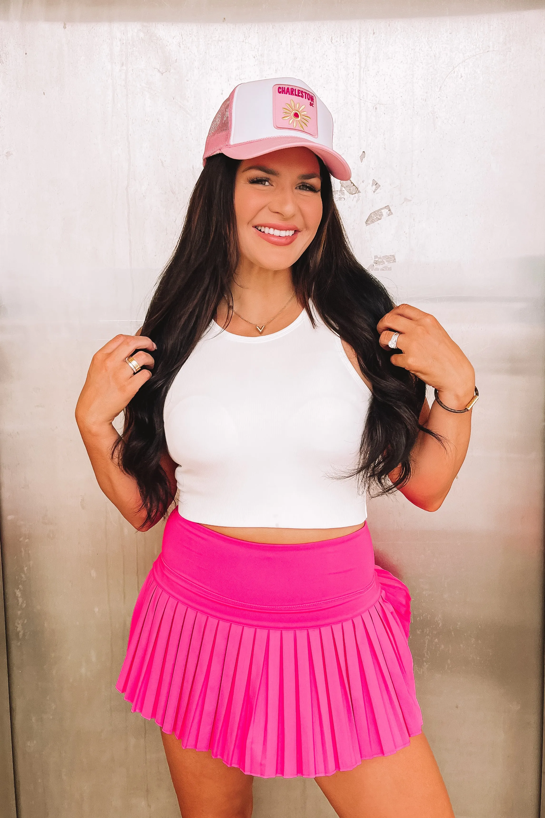 Gold Hinge Pleated Tennis Skirt sold by Bella Rose boutique