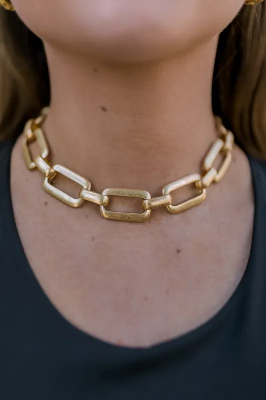 Chunky Rectangle Link Necklace sold by Bella Rose boutique