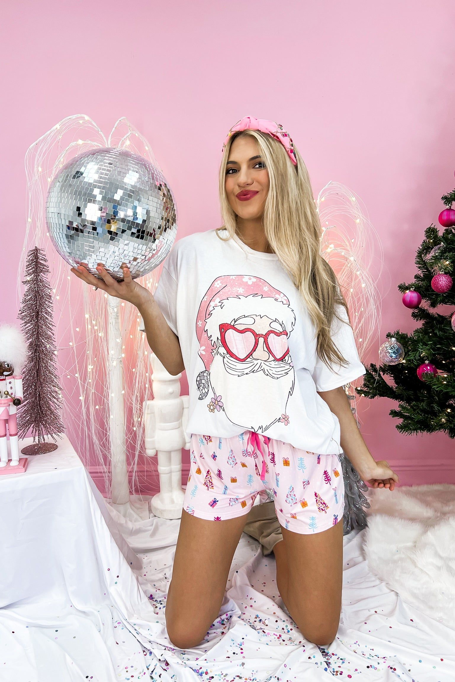 Disco Santa Graphic Tee sold by Bella Rose boutique