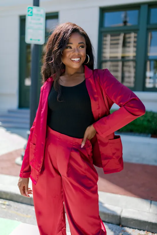 Made My Choice Satin Blazer sold by Bella Rose boutique