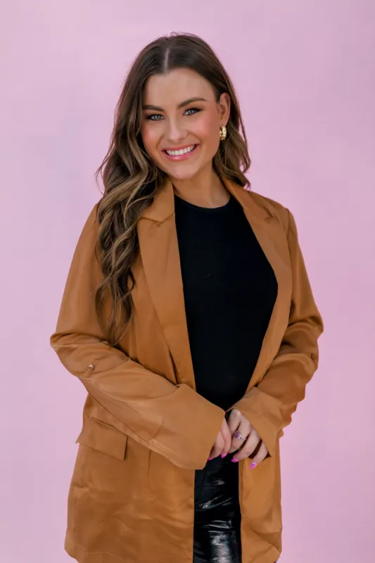 The Power To Change Satin Blazer sold by Bella Rose boutique