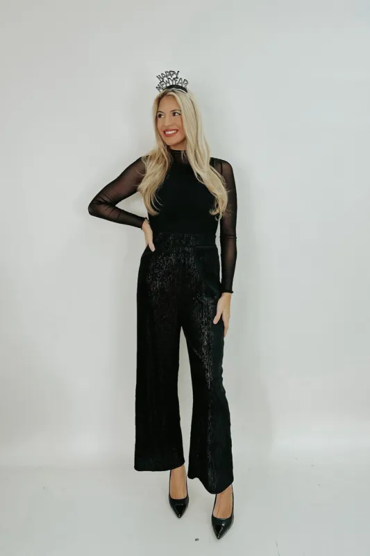 Sparkling Reputation Velvet Wide-Leg Pants sold by Bella Rose boutique