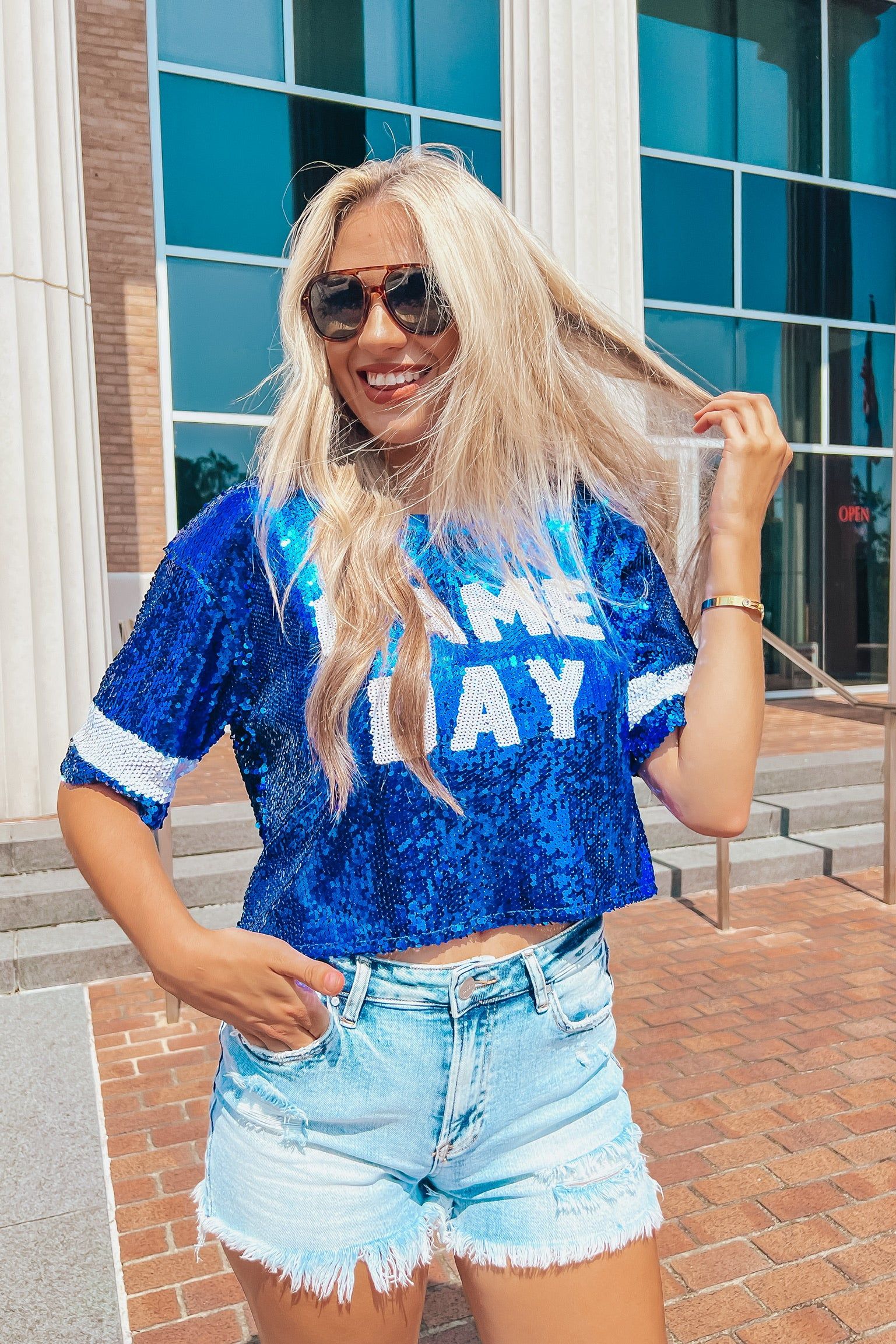 Lets Just Dance Denim Shorts sold by Bella Rose boutique product image thumbnail 3