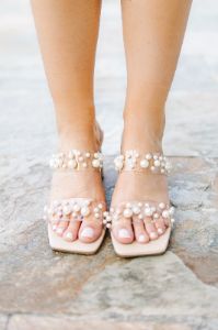 Sweet Moments Pearl Embellished Heels sold by Bella Rose boutique
