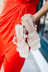 Sweet Moments Pearl Embellished Heels sold by Bella Rose boutique